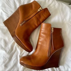 Michael Kors Alane Leather Wedge Boot Sz 7.5